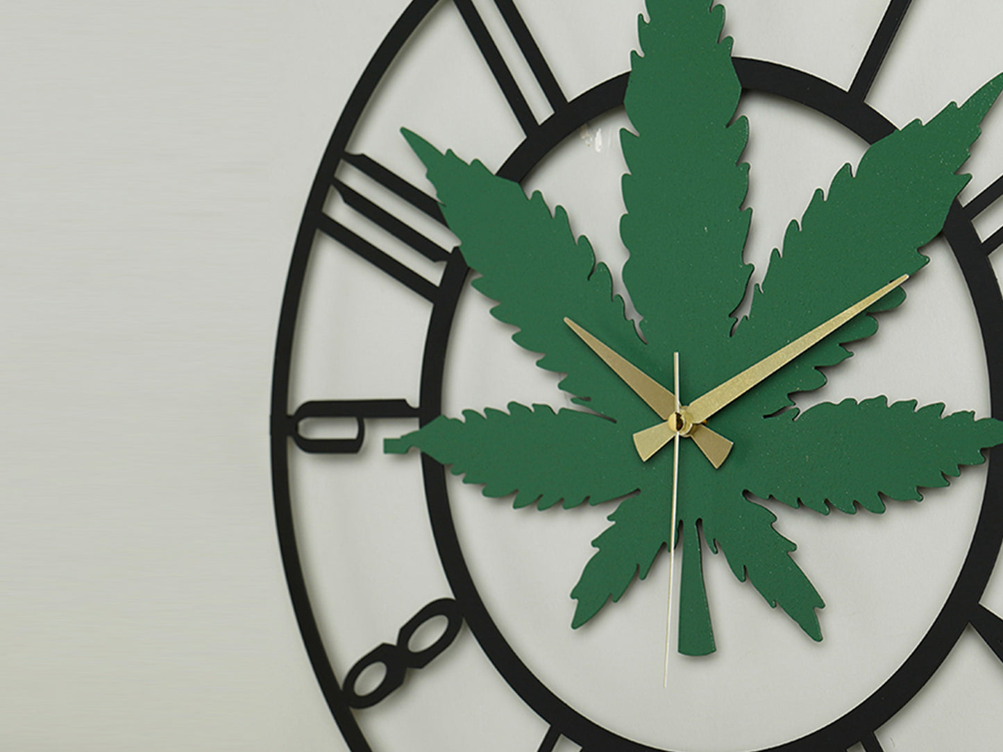 Muyika Cannabis Oversized Metal Wall Clock 20" | Silent Motor