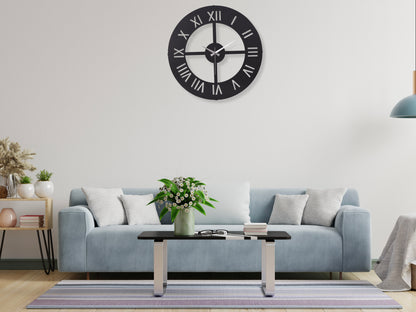 Muyika Nullo Oversized Metal Wall Clock 20" | Silent Motor