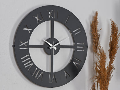 Muyika Nullo Oversized Metal Wall Clock 20" | Silent Motor