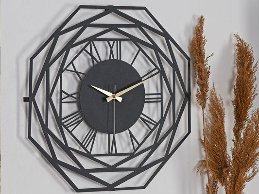 Muyika Repido Oversized Metal Wall Clock 20" | Silent Motor