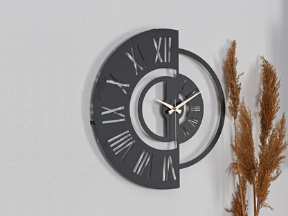 Muyika Routa Oversized Metal Wall Clock 20" | Silent Motor