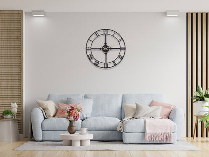 Muyika Stile Oversized Metal Wall Clock 20" | Silent Motor