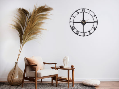 Muyika Stile Oversized Metal Wall Clock 20" | Silent Motor