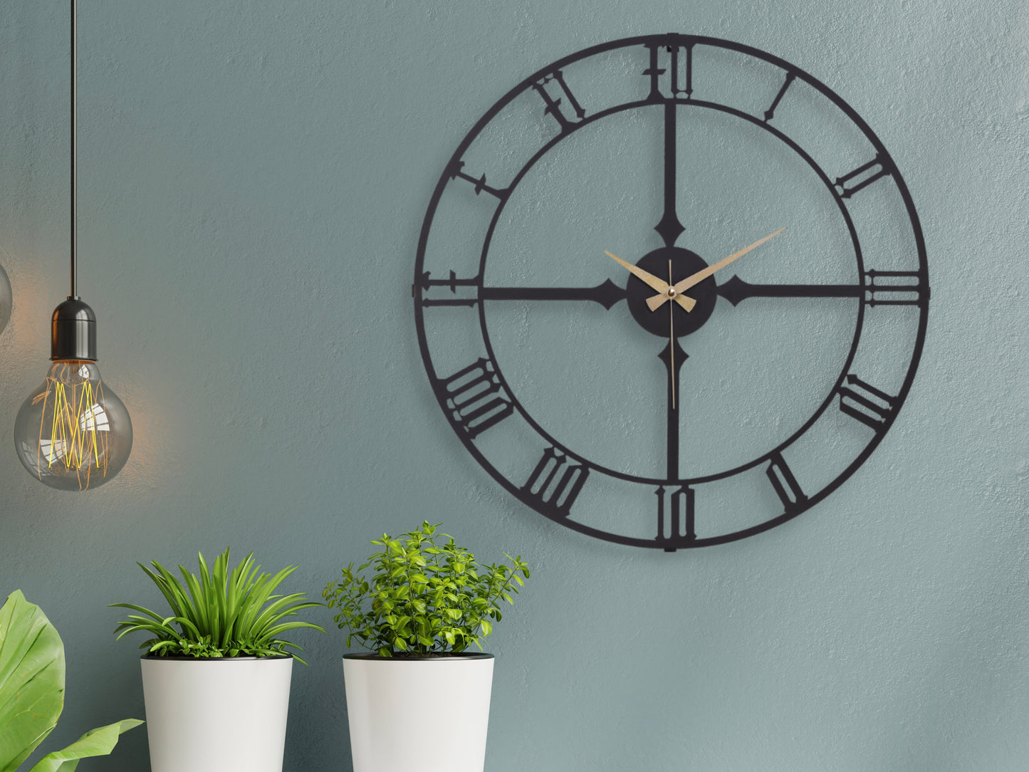 Muyika Stile Oversized Metal Wall Clock 20" | Silent Motor