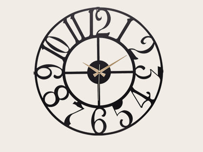 Muyika Bonnie Oversized Metal Wall Clock 20" | Silent Motor