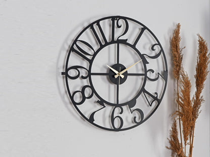 Muyika Bonnie Oversized Metal Wall Clock 20" | Silent Motor