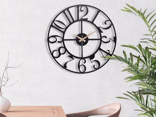 Muyika Bonnie Oversized Metal Wall Clock 20" | Silent Motor