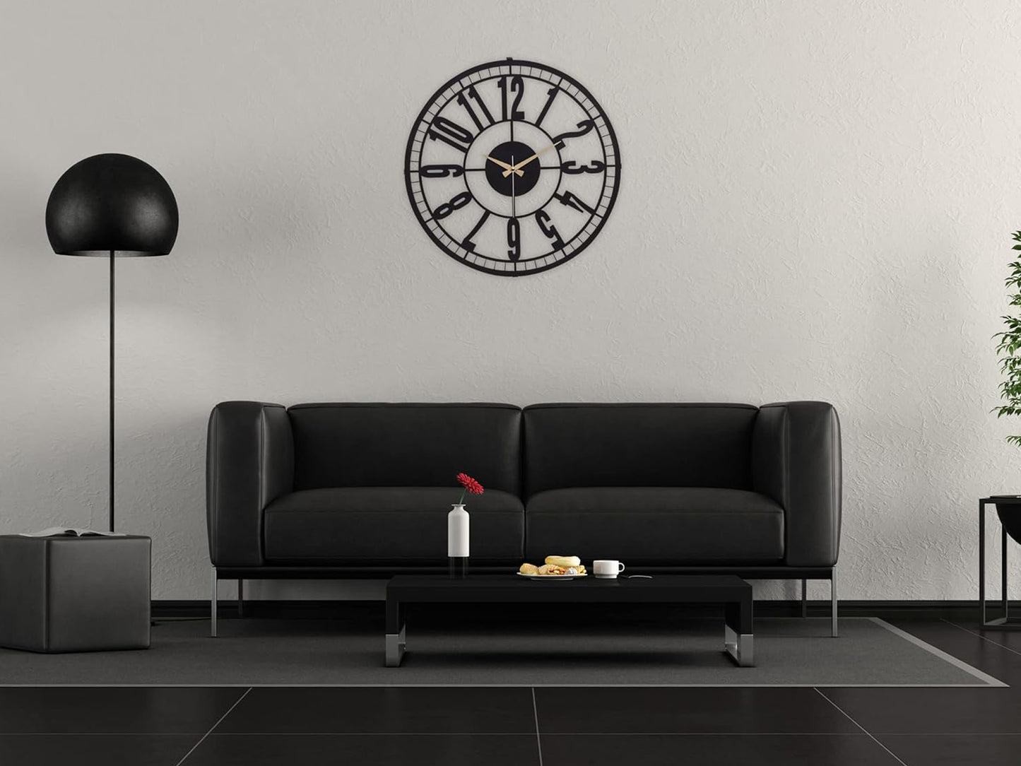 Muyika Bruno Oversized Metal Wall Clock 20", Silence Motor