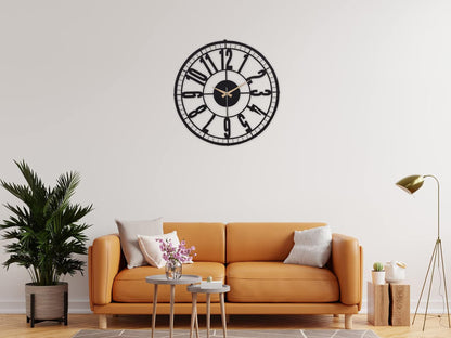 Muyika Bruno Oversized Metal Wall Clock 20", Silence Motor