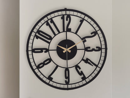 Muyika Bruno Oversized Metal Wall Clock 20", Silence Motor