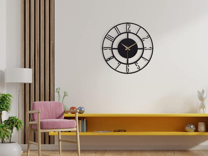 Muyika Bunella Oversized Metal Wall Clock 20" | Silent Motor