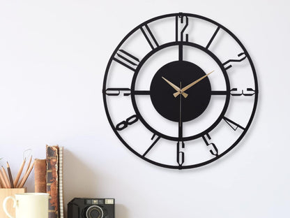 Muyika Bunella Oversized Metal Wall Clock 20" | Silent Motor