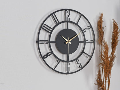 Muyika Bunella Oversized Metal Wall Clock 20" | Silent Motor