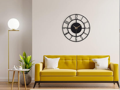 Muyika Bunella Oversized Metal Wall Clock 20" | Silent Motor