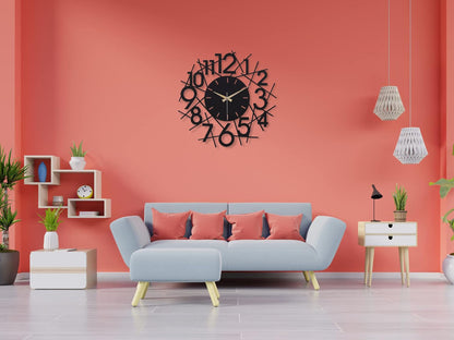 Muyika Lineal Oversized Metal Wall Clock 20" | Silent Motor