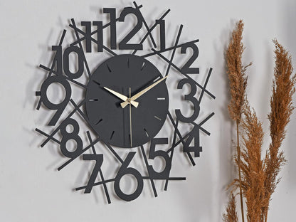 Muyika Lineal Oversized Metal Wall Clock 20" | Silent Motor