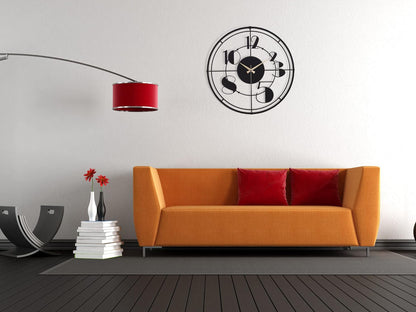 Muyika Netro Oversized Metal Wall Clock 20" | Silent Motor