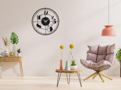 Muyika Netro Oversized Metal Wall Clock 20" | Silent Motor