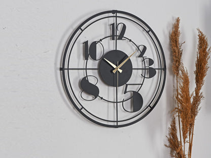 Muyika Netro Oversized Metal Wall Clock 20" | Silent Motor