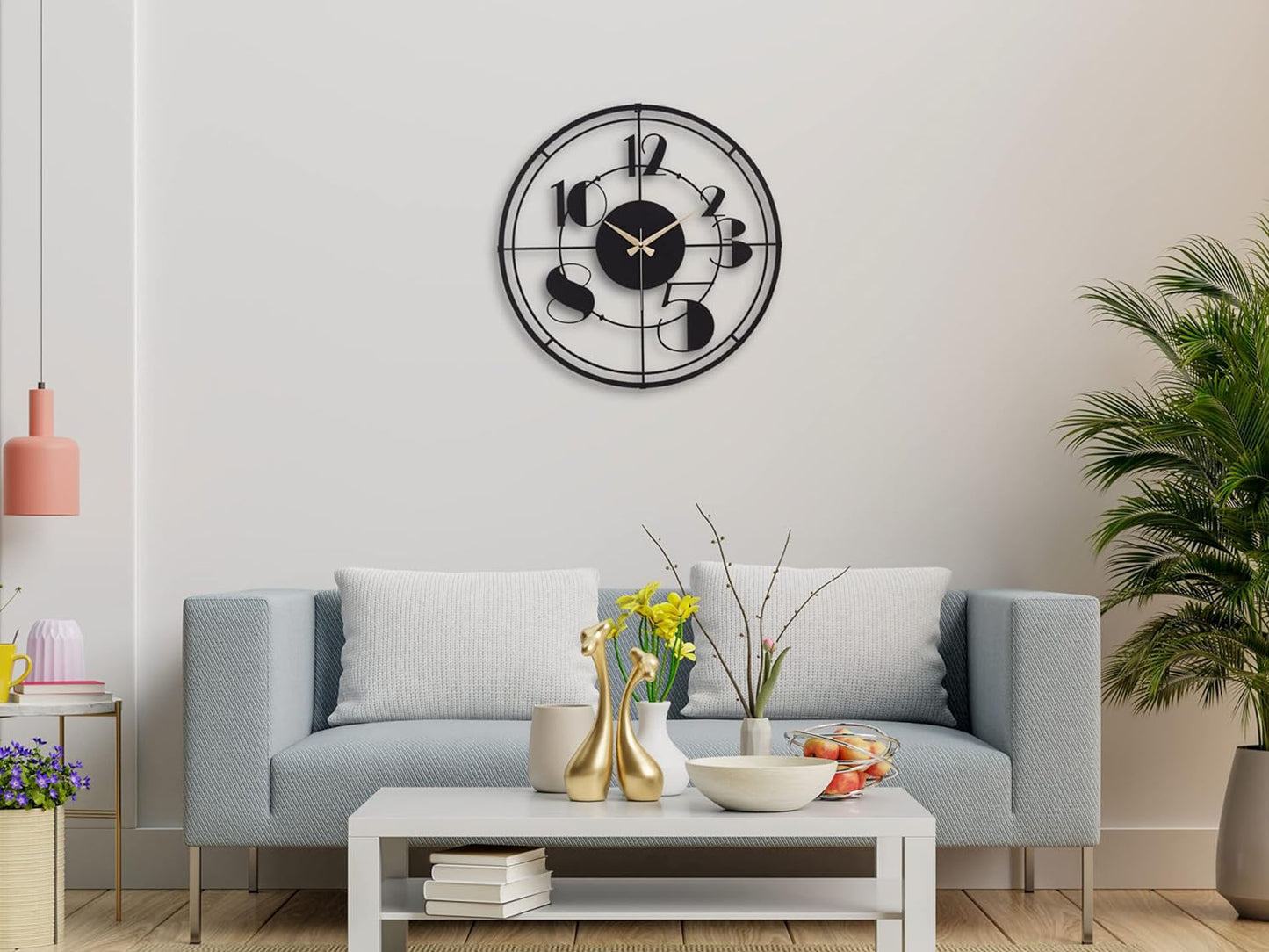 Muyika Netro Oversized Metal Wall Clock 20" | Silent Motor