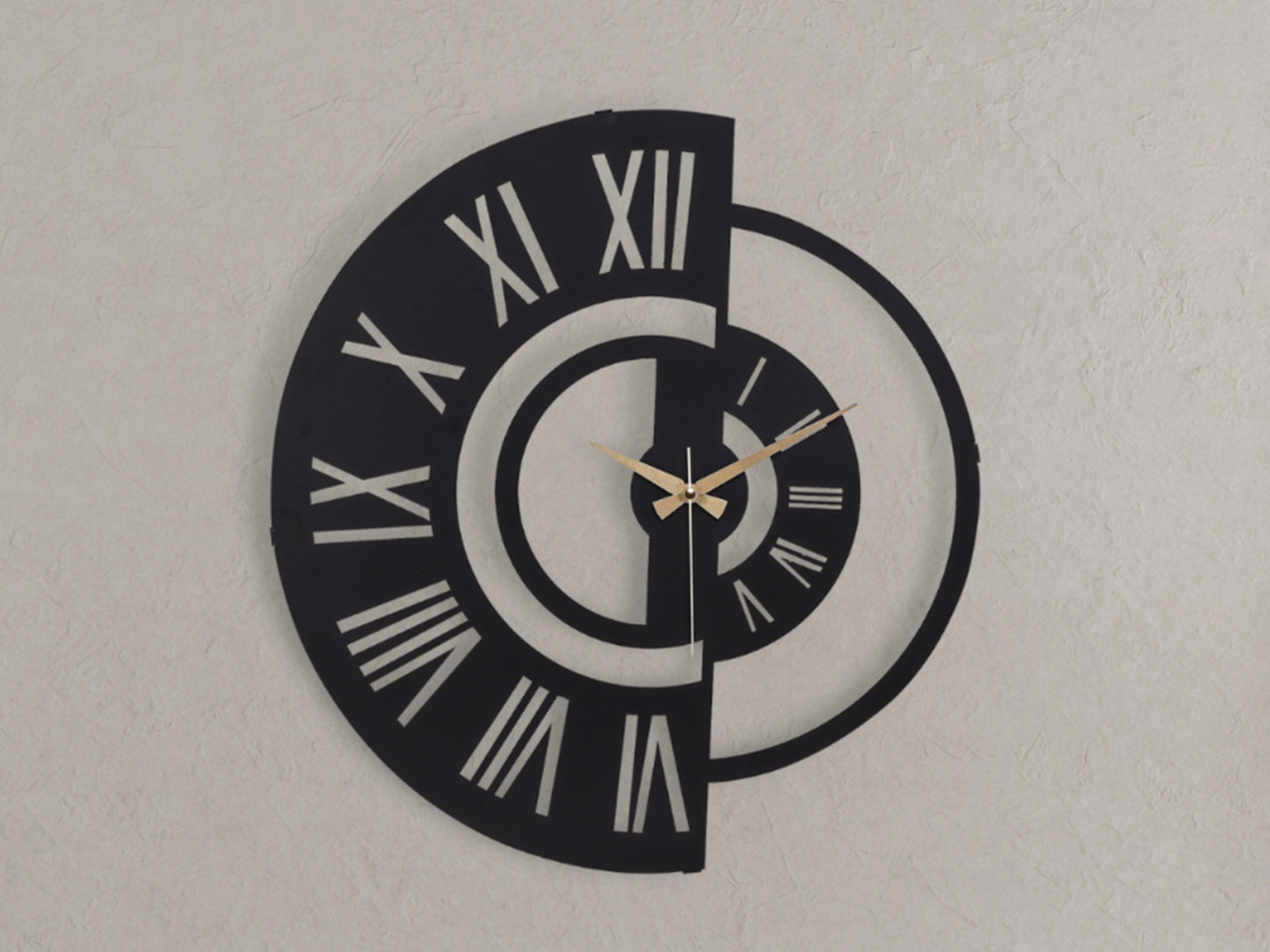 Muyika Routa Oversized Metal Wall Clock 20" | Silent Motor